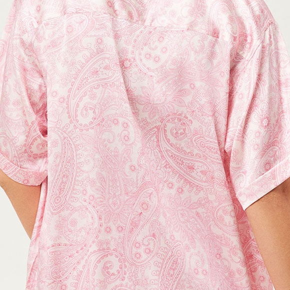 Frankie's Bikinis Pink Paisley Button Down Shirt - Picture 2 of 9